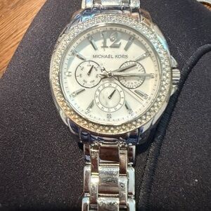 Michael Kors Silver and White Women's Watch